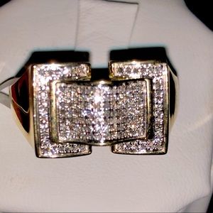 HOT SELLER MENS DESIGNER REAL DIAMOND 10k RING WOW